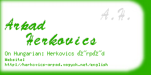 arpad herkovics business card